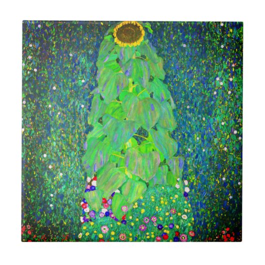Gustav Klimt Sunflower Fliese (Vorderseite)