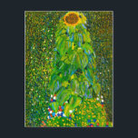 Gustav Klimt Sunflower Postcard Postkarte<br><div class="desc">Gustav Klimt die Sonnenblume Postkarte. Ölmalerei auf Leinwand aus dem Jahr 1907. Der österreichische Künstler Gustav Klimt ist besonders für seine Porträtarbeit während seiner goldenen Periode bekannt, malte aber auch einige schöne Garten- und Landschaftsmalereien. Sonnenblume ist wohl seine bekannteste Blume. Eine große Sonnenblume neigt sich unter dem Gewicht ihrer schweren...</div>