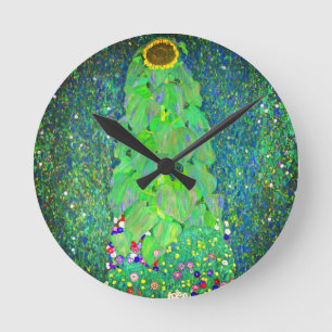 Gustav Klimt Sunflower Runde Wanduhr
