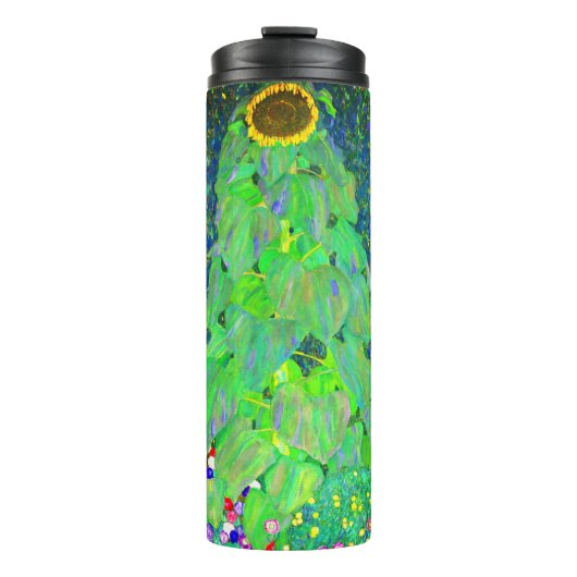 Gustav Klimt Sunflower Thermosbecher (Vorderseite)