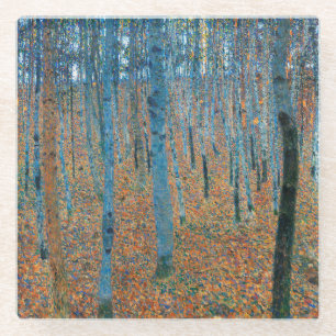 Gustav Klimt Tannenwald I Rote Bäume Glasuntersetzer