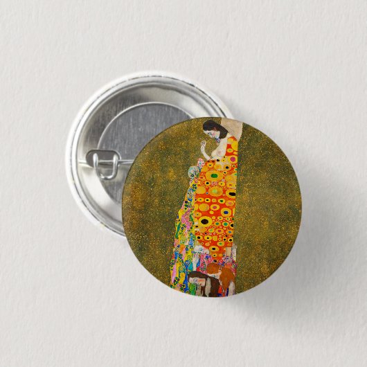Gustav Klimt The Hope II, Die Hoffnung II Button (Vorne & Hinten)