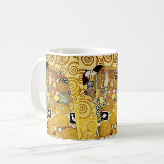 Gustav Klimt , “ The hug ” コーヒーマグカップ Kaffeetasse (Vorderseite Links)