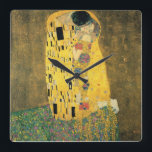 GUSTAV KLIMT - The kiss 1907 Quadratische Wanduhr<br><div class="desc">GUSTAV KLIMT - The kiss 1907
Oil and gold foil on canvas</div>