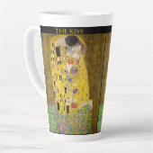 Gustav Klimt – The Kiss – Custom Text Milchtasse (Linke Ecke)