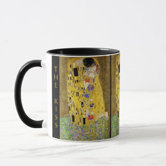Gustav Klimt – The Kiss – Custom Text Tasse (Links)