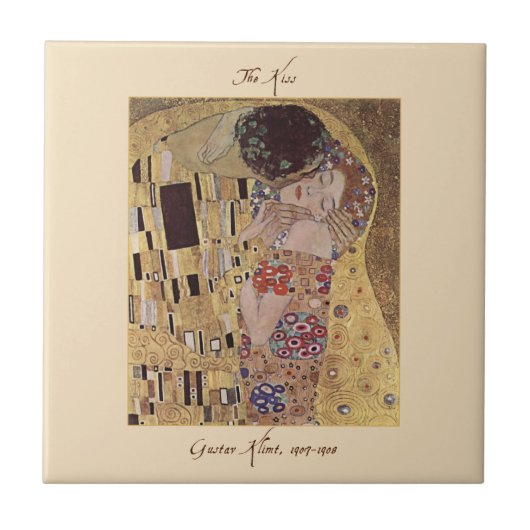 Gustav Klimt The Kiss Keramik Tile Fliese (Vorderseite)