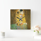 Gustav Klimt The Kiss Quadratische Wanduhr (Zuhause)