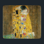 Gustav Klimt The Kiss Schneidebrett<br><div class="desc">Gustav Klimt Die Vintage Jugendstil-Malerei Der Kuss wurde zwischen 1907 und 1908, dem Höhepunkt seiner Goldenen Periode, vom österreichischen Symbolik-Maler Gustav Klimt gemalt, als er eine Reihe von Werken in einem ähnlich vergoldeten Stil malte. Das Gemälde gilt weithin als Meisterwerk der frühen Moderne. Es ist ein Symbol des Wiener Jugendstils...</div>