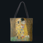 Gustav Klimt The Kiss Tasche<br><div class="desc">Gustav Klimt Die Vintage Jugendstil-Malerei Der Kuss wurde zwischen 1907 und 1908, dem Höhepunkt seiner Goldenen Periode, vom österreichischen Symbolik-Maler Gustav Klimt gemalt, als er eine Reihe von Werken in einem ähnlich vergoldeten Stil malte. Das Gemälde gilt weithin als Meisterwerk der frühen Moderne. Es ist ein Symbol des Wiener Jugendstils...</div>
