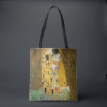 Gustav Klimt The Kiss Tasche<br><div class="desc">Gustav Klimt Die Vintage Jugendstil-Malerei Der Kuss wurde zwischen 1907 und 1908, dem Höhepunkt seiner Goldenen Periode, vom österreichischen Symbolik-Maler Gustav Klimt gemalt, als er eine Reihe von Werken in einem ähnlich vergoldeten Stil malte. Das Gemälde gilt weithin als Meisterwerk der frühen Moderne. Es ist ein Symbol des Wiener Jugendstils...</div>