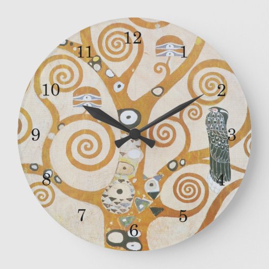 Gustav Klimt The Tree Of Life Art Nouveau Große Wanduhr (Vorderseite)