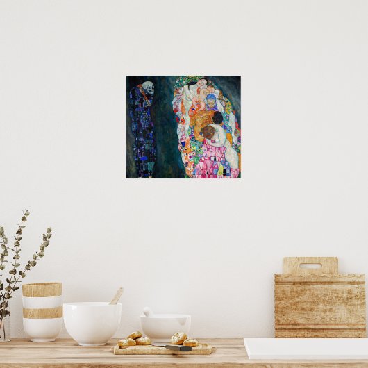 Gustav Klimt - Tod und Leben Poster (Küche)
