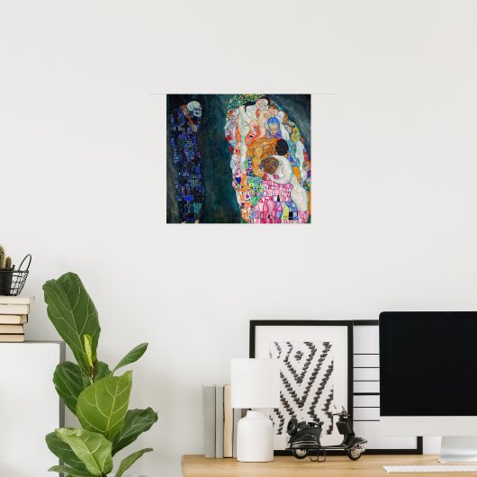 Gustav Klimt - Tod und Leben Poster (Heimbüro)