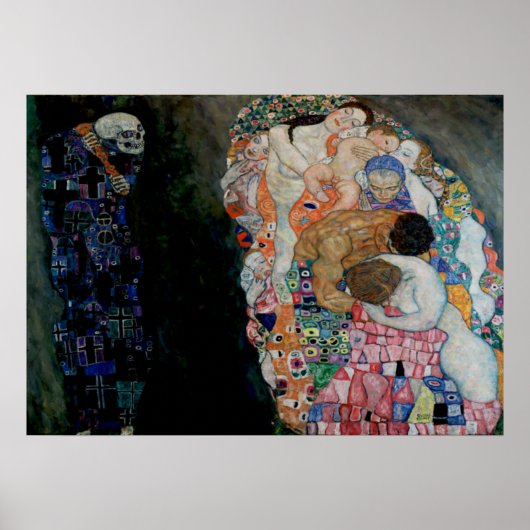 Gustav Klimt - Tod und Leben Poster (Vorne)