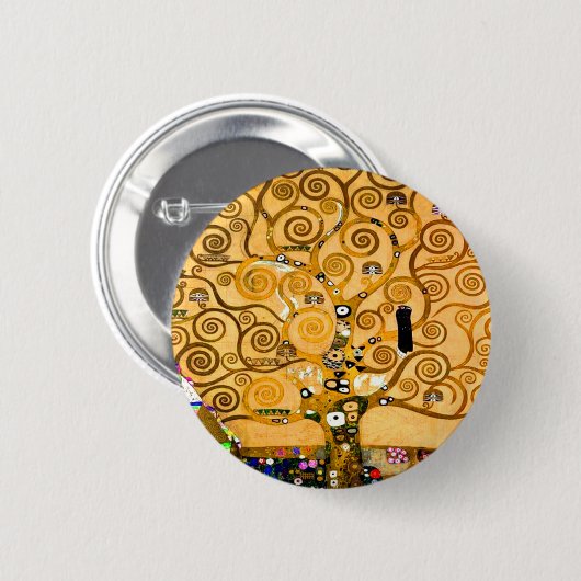 Gustav Klimt Tree of Life Button (Vorne & Hinten)