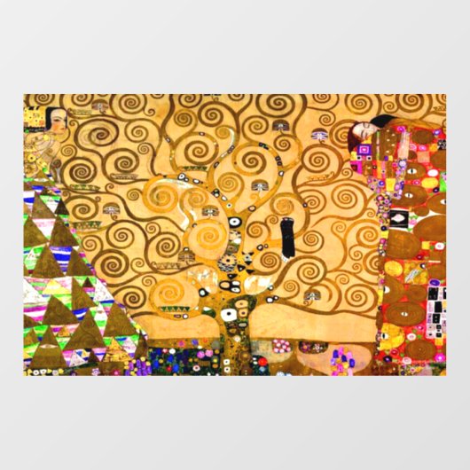 Gustav Klimt Tree of Life Fensteraufkleber (Blatt)