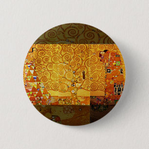Gustav Klimt Tree of Life: Jugendstil-Symbolist Button