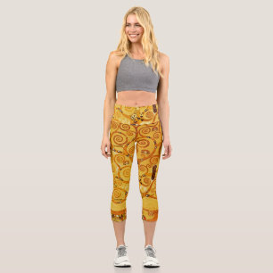 Gustav Klimt Tree of Life: Jugendstil-Symbolist Capri Leggings