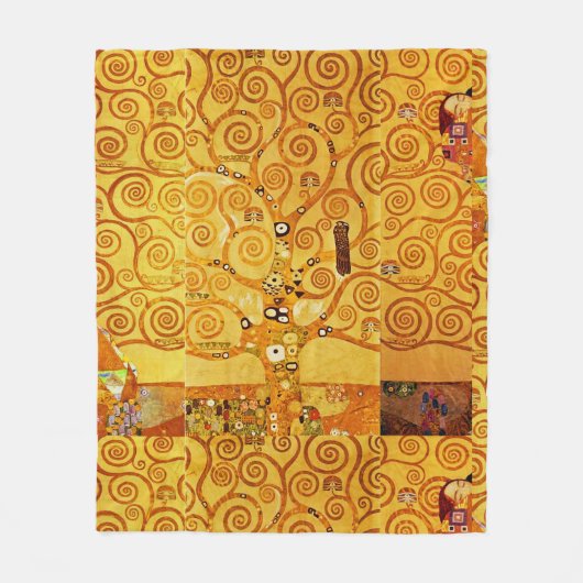 Gustav Klimt Tree of Life: Jugendstil-Symbolist Fleecedecke (Vorderseite)