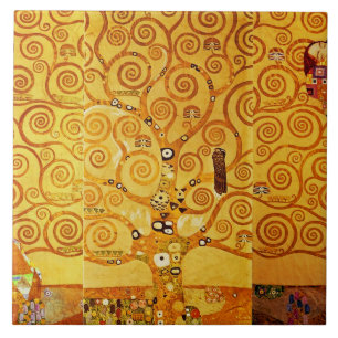 Gustav Klimt Tree of Life: Jugendstil-Symbolist Fliese