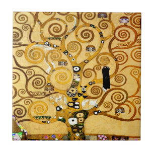 Gustav Klimt Tree of Life: Jugendstil-Symbolist Fliese