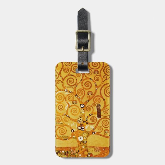 Gustav Klimt Tree of Life: Jugendstil-Symbolist Gepäckanhänger (Vorderseite vertikal)