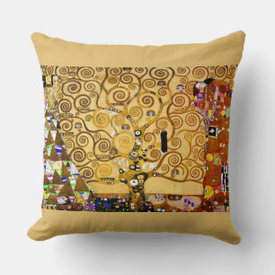 Gustav Klimt Tree of Life: Jugendstil-Symbolist Kissen