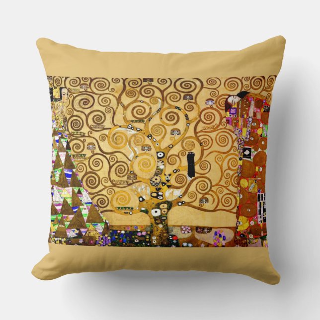 Gustav Klimt Tree of Life: Jugendstil-Symbolist Kissen (Vorderseite)