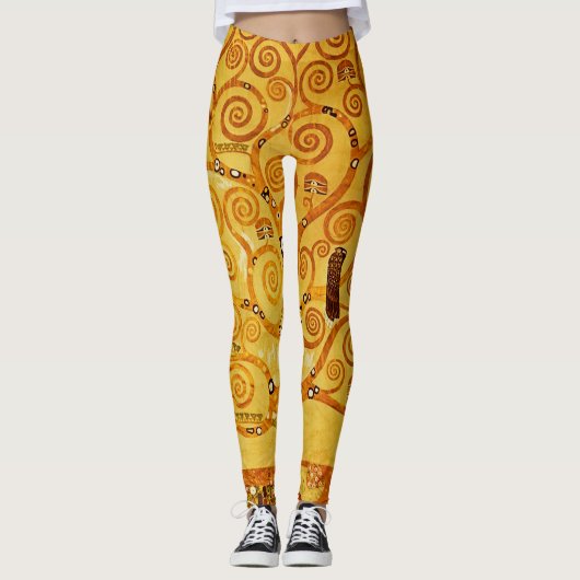 Gustav Klimt Tree of Life: Jugendstil-Symbolist Leggings (Vorderseite)