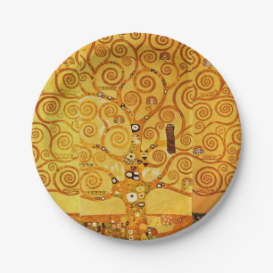 Gustav Klimt Tree of Life: Jugendstil-Symbolist Pappteller