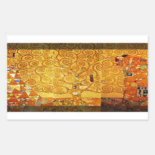 Gustav Klimt Tree of Life: Jugendstil-Symbolist Rechteckiger Aufkleber