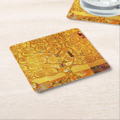 Gustav Klimt Tree of Life: Jugendstil-Symbolist Rechteckiger Pappuntersetzer (angewinkelt)