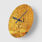Gustav Klimt Tree of Life: Jugendstil-Symbolist Runde Wanduhr (Winkel)
