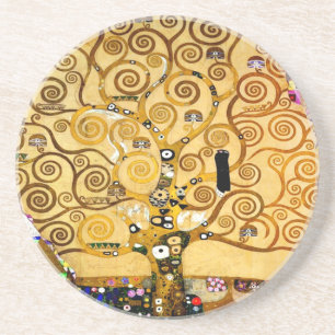 Gustav Klimt Tree of Life: Jugendstil-Symbolist Sandstein Untersetzer