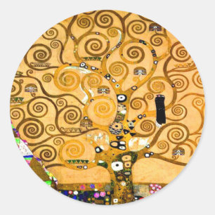 Gustav Klimt Tree of Life Runder Aufkleber
