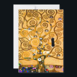 Gustav Klimt Tree of Life Save The Date<br><div class="desc">Karte mit Gustav Klimts Wandgemälde Der Baum des Lebens,  Die Stilfriese (1905-1911). Es besteht aus drei Mosaiken: Die Erwartung,  Ritter und die Embrace. Eine schöne Frau,  ein goldener Baum und zwei Liebhaber in einer Umarmung werden dargestellt. Ein wunderbares Geschenk für Jugendliche und österreichische Kunstliebhaber.</div>