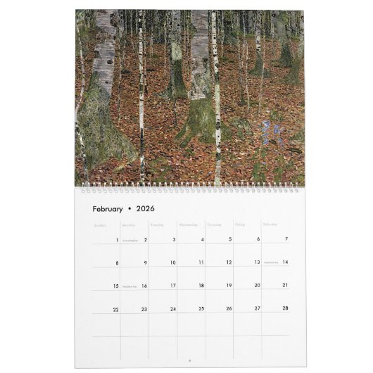 Gustav Klimt Trees Artwork Kalender (Feb 2026)