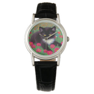 Gustav Klimt Tuxedo Cat Armbanduhr
