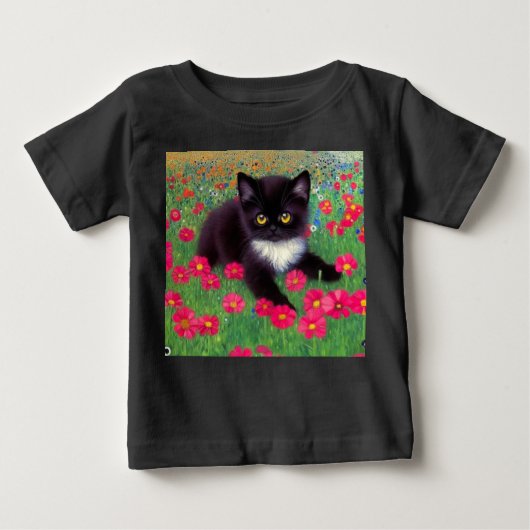 Gustav Klimt Tuxedo Cat Baby T-shirt (Vorderseite)