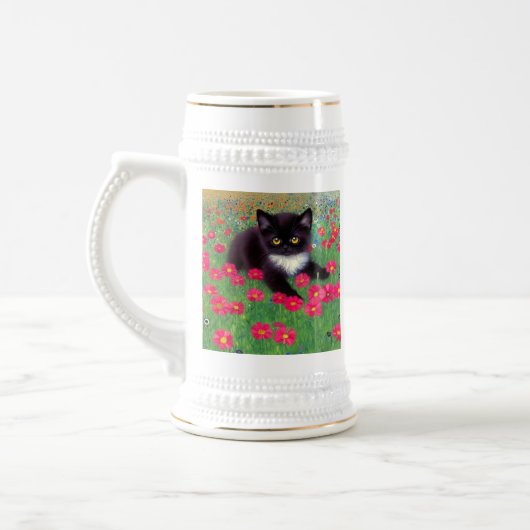 Gustav Klimt Tuxedo Cat Bierglas (Links)
