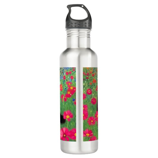 Gustav Klimt Tuxedo Cat Edelstahlflasche (Rückseite)