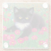 Gustav Klimt Tuxedo Cat Glasuntersetzer (Rückseite)