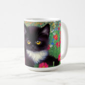 Gustav Klimt Tuxedo Cat Kaffeetasse (VorderseiteRechts)
