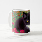 Gustav Klimt Tuxedo Cat Kaffeetasse (Vorderseite Links)