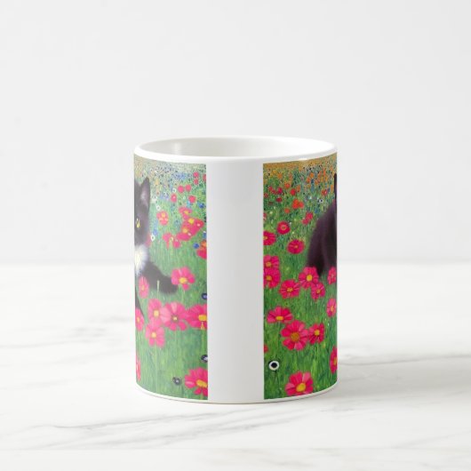 Gustav Klimt Tuxedo Cat Kaffeetasse (Mittel)