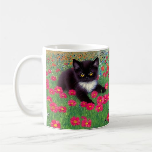 Gustav Klimt Tuxedo Cat Kaffeetasse (Links)