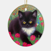 Gustav Klimt Tuxedo Cat Keramik Ornament (Links)