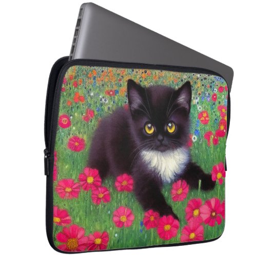 Gustav Klimt Tuxedo Cat Laptopschutzhülle (Vorne Rechts)
