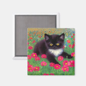 Gustav Klimt Tuxedo Cat Magnet (Vorderseite/Rückseite)